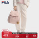 FILA 斐樂(lè )官方女子背包2025秋新款翻蓋雙肩包掛件小熊休閑書(shū)包包 灰藕粉-PK XS