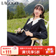 lagogo精致舒適黑白娃娃領(lǐng)假兩件連衣裙女拉谷谷氣質(zhì)層次感百褶裙 黑白(WV) S 155/36