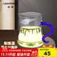 明尊（LIGHTKING）玻璃公道杯耐熱茶水分離杯玻璃茶漏分茶器功夫茶具配件CP'35 藍色 300ml