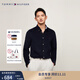 TOMMY HILFIGER【燈芯絨】秋冬男裝商務(wù)休閑純色修身長(cháng)袖襯衫外套78J3719 藏青色FAP M