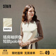 森馬（Semir）POLO衫女短款拼色插肩袖修身上衣小個(gè)子秋顯瘦套頭衫101524115003