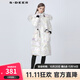 sdeer圣迪奧2021冬季毛領(lǐng)收腰亮面字母白鴨絨拼接羽絨服長(cháng)款女寬松S21482487 白色/90 M 165