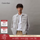 Calvin Klein Jeans秋季男士休閑刺繡貼袋c(diǎn)k拉鏈襯衫領(lǐng)工裝夾克外套J325507 PC8-銀河灰 M