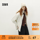森馬（Semir）森柔牛仔|牛仔外套女中長(cháng)款燈芯絨翻領(lǐng)秋季落肩寬松上衣時(shí)尚 奶白10501 M