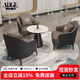 阿比蓋爾輕奢4s店洽談沙發(fā)桌椅組合現代簡(jiǎn)約售樓處酒店會(huì )客接待休閑單人椅 巖板茶幾60*70cm