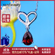 rarebeauty紅石榴石寶石項鏈女生銀飾鎖骨鏈吊墜時(shí)尚飾品生日禮物 【項鏈+耳釘】2件套