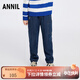 安奈兒（Annil）童裝男童牛仔夾褲冬新款 中藍牛仔 140 cm