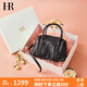 HR赫蓮娜包包女包手提包植鞣皮單間斜挎包女高級波士頓包生日禮物 黑色