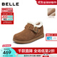 百麗（Belle）復古內增高勃肯鞋女2025冬新商場(chǎng)同款加毛保暖休閑鞋E4Z1DDM5 棕色 36
