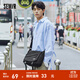 森馬（Semir）斜挎包男潮流戶(hù)外工裝風(fēng)背包學(xué)生大容量帆布包情侶休閑郵差包 黑色調00399 均碼