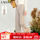 LAGOGO【云朵褲】簡(jiǎn)約高腰休閑褲女拉谷谷2024年秋季新款慵懶長(cháng)褲 杏色(K5) M 160/38