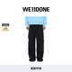 WE11DONE【免費(fèi)改褲】男女同款褶裥寬松長(zhǎng)褲休閑工裝褲 黑色/男 M