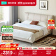 林氏家居齊邊薄床頭真皮床小戶(hù)型雙人軟包臥室床現代簡(jiǎn)約林氏木業(yè)PC133 柔沙色|高腳床+22cm床墊 1.8x2米