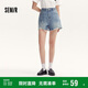 森馬（Semir）牛仔褲女寬松美式熱褲酷颯風(fēng)夏街頭毛邊短褲復古辣妹103324122010