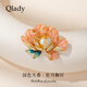 Qlady牡丹花珍珠胸花胸針高檔女輕奢防走光絲巾扣生日婦女節禮物送媽媽