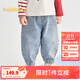 巴拉巴拉【商場同款】寶寶長褲寬松牛仔褲男童2025秋季新款氣球褲 牛仔淺藍88101 80