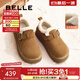 百麗（Belle）吳千語(yǔ)同款雪頂咖啡勃肯鞋羊毛閃穿女鞋D1V1DDM5預售 棕色-毛里 （勃肯鞋） 38 (240mm)