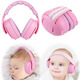 MDNG歲嬰兒降噪耳罩嬰兒飛機減壓耳罩兒童睡眠耳罩兒童降噪耳機飛機 【粉色】降噪耳機(適合0-4歲寶寶 【大小可調】（頭戴式+綁帶式）