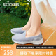 斯凱奇（Skechers）女鞋夏季網(wǎng)面透氣一腳蹬健步鞋淺口單鞋舒適休閑運(yùn)動(dòng)鞋124508