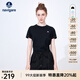 Navigare意大利小帆船短袖T恤衫女夏季圓領(lǐng)百搭體恤衫修身短款基礎款上衣 暗夜黑 XL