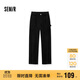 森馬（Semir）休閑褲女冬純棉燈芯絨半松緊腰打褶寬松闊腿褲工裝褲101724127004