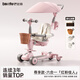 beunty巴比特兒童滑板車(chē)1-3-6-12歲六合一多功能寶寶推車(chē)溜溜車(chē)周歲禮物 【升級pro款】紅粉佳人-遮陽(yáng)棚坐墊+頭盔+編筐+水杯架 精品禮盒