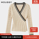 moussy 新品高知淡人風(fēng)淑女隨性V領(lǐng)針織衫010HAS70-2981 011米白色 均碼 00020/F