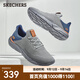 斯凱奇（Skechers）男士夏季透氣網(wǎng)鞋一腳蹬休閑鞋輕便軟底網(wǎng)面運動(dòng)鞋 灰色/藍色/GYBL 42