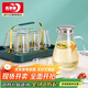青蘋果硼硅耐熱玻璃水具套裝冰點(diǎn)錘紋壺*1錘紋杯*6托盤*1杯架*1