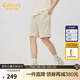 卡賓（CABBEEN）【老花滿印】重磅休閑短褲男2024夏新款寬松運動褲潮流五分褲 杏色15 M (170) 48/170