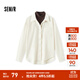 森馬（Semir）長(cháng)袖襯衫女冬季中長(cháng)款假兩件寬松磨毛襯衣通勤溫柔系氣質(zhì)上衣 奶白10501 M