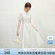 范思藍(lán)恩白色鏤空圓領(lǐng)連衣裙女2025夏新款設(shè)計感領(lǐng)證小白裙2050 白色 L