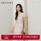 詩(shī)凡黎（'SEIFINI）詩(shī)凡黎泡泡袖連衣裙2025春新款短袖莫奈裙收腰歐若風(fēng)度假絕美長(cháng)裙 粉色 S