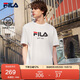 FILA 斐樂官方男女同款針織T恤2025年夏季純棉寬松休閑情侶短袖t恤