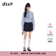 DZZIT【劉浩存同款】地素襯衫2025秋季學(xué)院風(fēng)花邊格紋上衣女3J3C4013T 深藍色 M