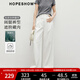 紅袖天絲棉休閑褲2025夏季新款女裝氣質(zhì)壓褶顯瘦質(zhì)感寬松百搭闊腿長(cháng)褲 本白001 M