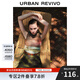 UR【HOT】2025秋季新款女裝復古印花網(wǎng)紗褶皺背心UWG450141 紅色印花 M