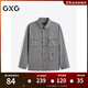 GXG男裝 黑白格口袋設計休閑長(cháng)袖襯衫男 24年秋季新品G24X033018 黑白格 XL