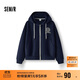 森馬（Semir）[商場(chǎng)同款]外套女連帽刺繡學(xué)院風(fēng)2025春寬松質(zhì)感夾克101125108002