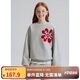 ELLE KIDS愛(ài)心四葉草印花衛衣女童吸濕透氣圓領(lǐng)休閑運動(dòng)上衣
