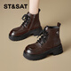 星期六黑色馬丁靴女2025新款秋冬流行爆款厚底增高百搭巨好看馬丁小短靴