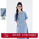 詩(shī)凡黎甜酷牛仔連衣裙2024夏新款女高級質(zhì)感小眾設計獨特別致裙子 牛仔藍 S 155/80A