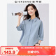 佐丹奴知識分子風(fēng)襯衫女純棉府綢破骨連肩中袖襯衣女05345463