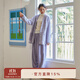 朵朵·可可25秋冬季新款親膚保暖半邊絨柔美簡(jiǎn)約女羽毛絨睡衣套裝 淺紫色 S (155)
