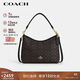 蔻馳（COACH）【品牌直供】女士LAUREL31中號單肩斜挎流浪包深棕配黑色CV975