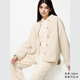 優(yōu)衣庫(kù)女裝男裝仿羊羔絨搖粒絨休閑開(kāi)衫長(zhǎng)袖寬松外套冬新款479616 01 乳白色 M /160/84A