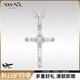 AWNL【張顏齊同款】如恩十字架北歐M隕石項(xiàng)鏈男吊墜送男友生日禮物 十字架M隕石項(xiàng)鏈鈦鋼鏈款 61.5CM