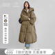 對白【杜鵑同款】氣質(zhì)高級連帽羽絨服女冬季新款寬松白鴨絨外套 淺卡其 L
