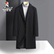 啄木鳥(niǎo)羊毛呢大衣男中長(cháng)款冬季加厚保暖輕商務(wù)休閑男裝新款時(shí)尚呢子大衣 8711黑色(款) 常規 XL