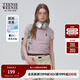 Teenie Weenie小熊T恤女2025年夏季新款多巴胺純色刺繡圓領(lǐng)短袖T恤女 粉色 S